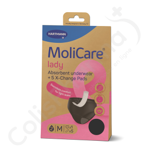 Molicare Lady Lavable Sous-Vêtement Absorbant 2 Gouttes + 5 Protections - MEDIUM