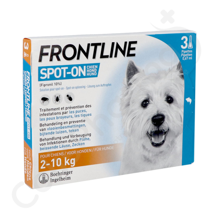 Frontline Spot-On Hond 2-10 kg - 3 pipetten van 0,67 ml