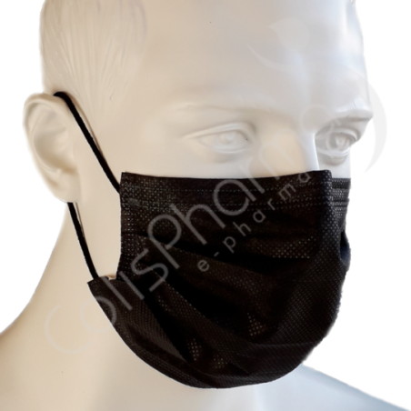 Masques chirurgicaux noirs Type IIR - ColisPharma