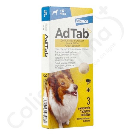 AdTab Chien 22kg - 45kg - 3 comprimés à croquer