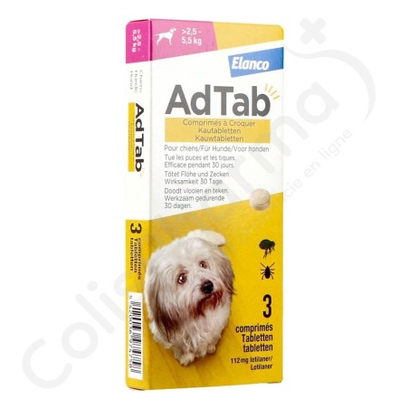 AdTab Chien 2,5kg - 5,5kg - 3 comprimés à croquer