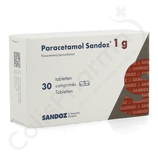 Paracétamol Sandoz 1g - 30 comprimés