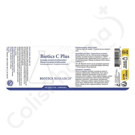 Biotics C Plus 1 g - 300 comprimés