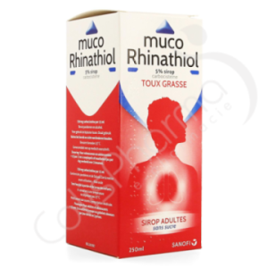 Muco Rhinathiol 5% Sans Sucre Toux Grasse - Sirop adultes 250 ml