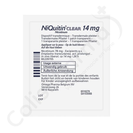 NiQuitin Clear 14 mg - 14 patchs