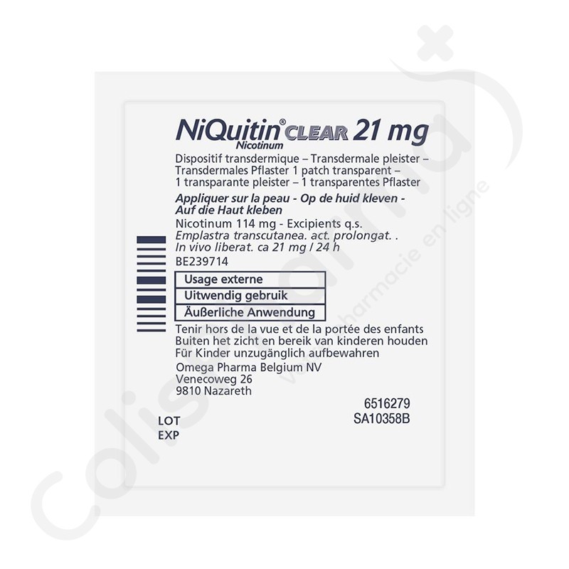 NiQuitin Clear 21 mg - 14 pleisters