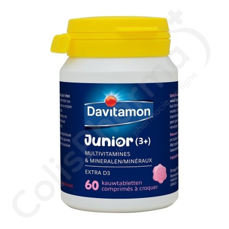 Davitamon Junior Multivitamines Framboise - 60 comprimés