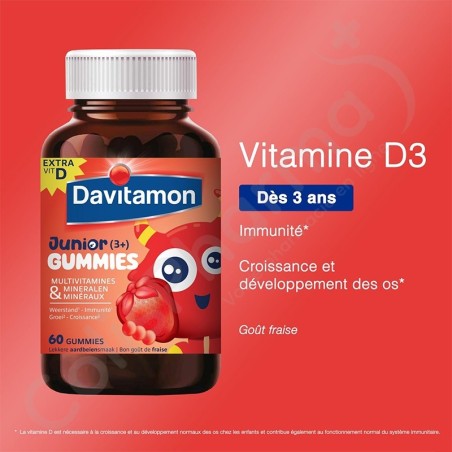 Davitamon Junior Gummies Fraise - 60 gummies