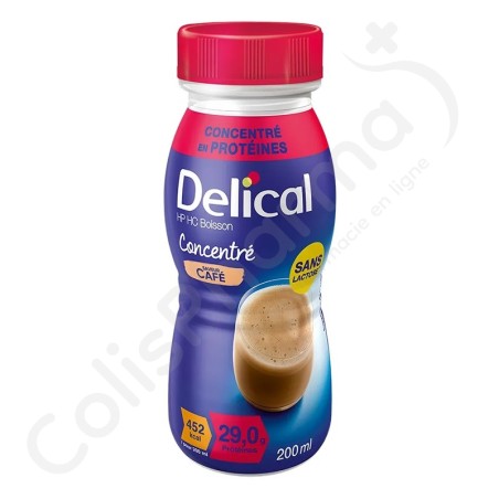 Delical Boisson Concentrée Protéinée HP/HC Sans Lactose Café - 4x200 ml