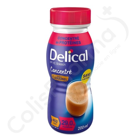 Delical Boisson Concentrée Protéinée HP/HC Sans Lactose Caramel - 4x200 ml