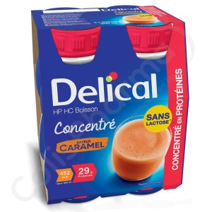 Delical Boisson Concentrée Protéinée HP/HC Sans Lactose Caramel - 4x200 ml