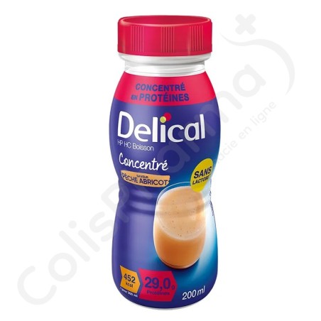 Delical Boisson Concentrée Protéinée HP/HC Sans Lactose Pêche-Abricot - 4x200 ml