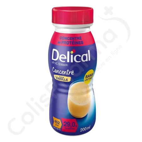 Delical Geconcentreerde Proteïnedrank HP/HC Lactosevrije Vanille - 4x200 ml