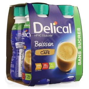 Delical Boisson HP/HC Sans Sucres Café - 4x200 ml