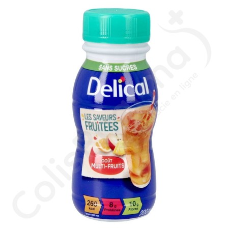 Delical Boisson Fruitée Sans Sucres Multi-Fruits - 4x200 ml