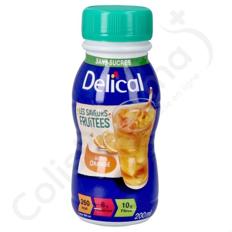 Delical Boisson Fruitée Sans Sucres Orange - 4x200 ml