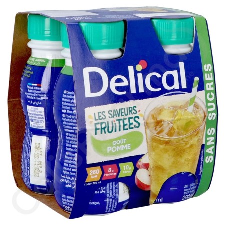 Delical Fruitige Drank Suikervrij Appel - 4x200 ml