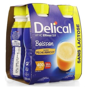 Delical Boisson HP-HC Effimax 2.0 Sans Lactose Pêche-Abricot - 4x200 ml