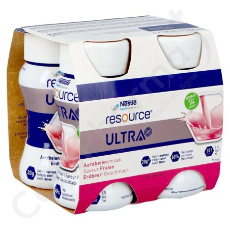 Resource Ultra Aardbei+ - 4x125 ml