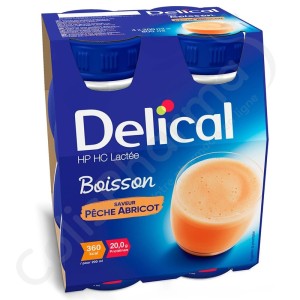 Delical Boisson Lactée HP-HC 360 Pêche-Abricot - 4x200 ml