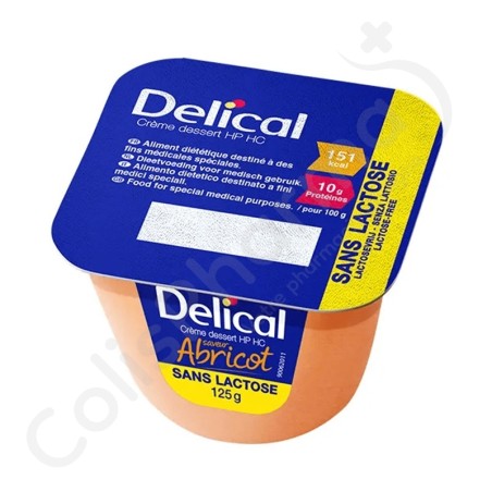 Delical Crème Dessert HP-HC Sans Lactose Abricot - 4x125 g