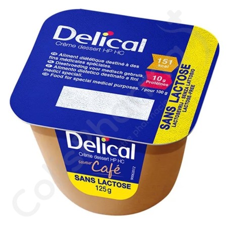 Delical Crème Dessert HP-HC Sans Lactose Café - 4x125 g