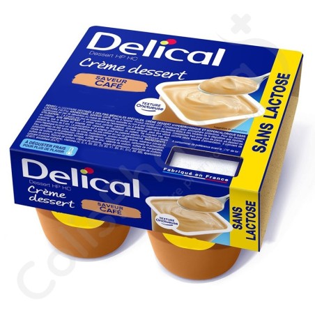 Delical Crème Dessert HP-HC Sans Lactose Café - 4x125 g