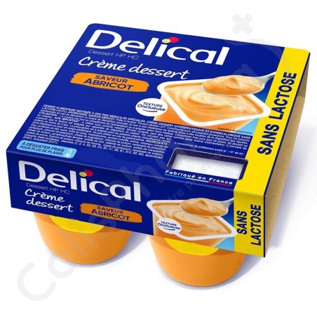 Delical Crème Dessert HP-HC Sans Lactose Abricot - 4x125 g