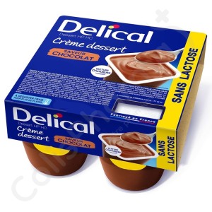 Delical Crème Dessert HP-HC Sans Lactose Chocolat - 4x125 g