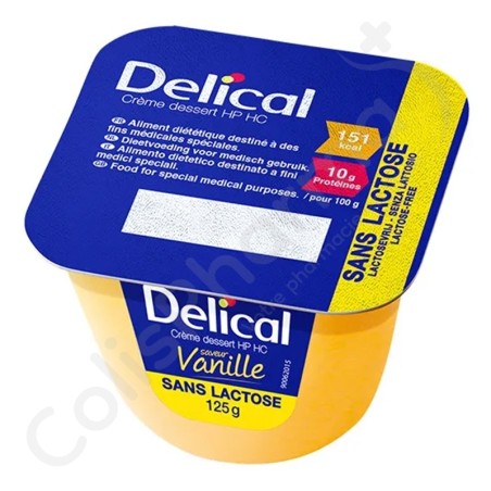 Delical Crème Dessert HP-HC Sans Lactose Vanille - 4x125 g