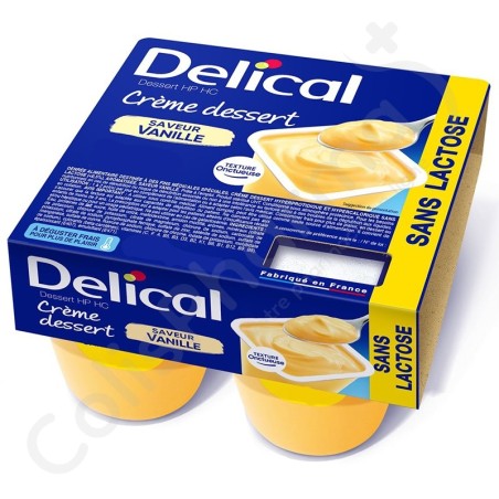 Delical Dessert Creme HP-HC Lactosevrij Vanille- 4x125 g