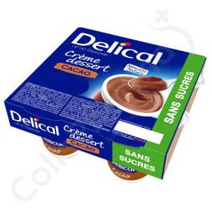 Delical Crème Dessert HP-HC Sans Sucres Cacao - 4x125 g