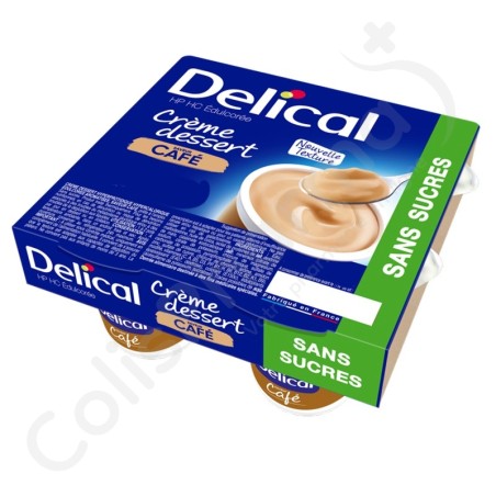 Delical Crème Dessert HP-HC Sans Sucres Café - 4x125 g