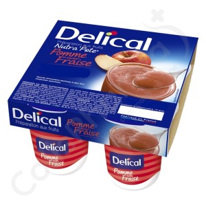 Delical Dessert Nutra'Pote Appel-Aardbei - 4x125 g