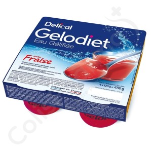 Delical Gelodiet Gegelifieerd Water Aardbei - 4x120 g