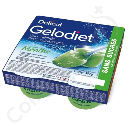 Delical Gelodiet Eau Gélifiée Sans Sucres Menthe - 4x120 g