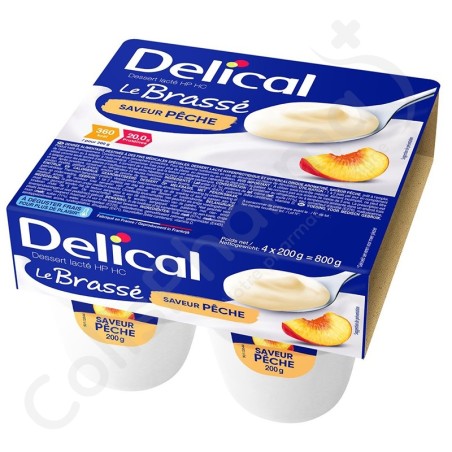 Delical Dessert Le Brassé Pêche - 4x200 g