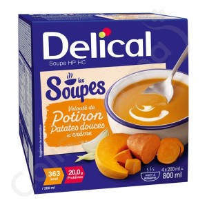 Delical Soupe Potiron Patates Douces & Crème - 4x200 ml