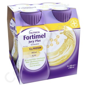 Fortimel Jucy Plus Poire - Fleur de sureau - 4x200 ml