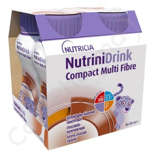 NutriniDrink Compact Multi Fibre Chocolade-Karamelsmaak - 4x125 ml