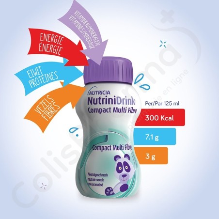 NutriniDrink Compact Multi Fibre Chocolade-Karamelsmaak - 4x125 ml