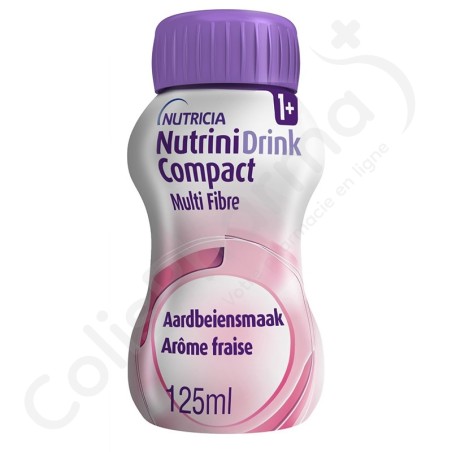 NutriniDrink Compact Multi Fibre Aardbei - 4x125 ml