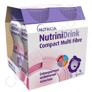 NutriniDrink Compact Multi Fibre Aardbei - 4x125 ml