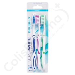 Superwhite Brosse à Dents Medium - 3 pièces