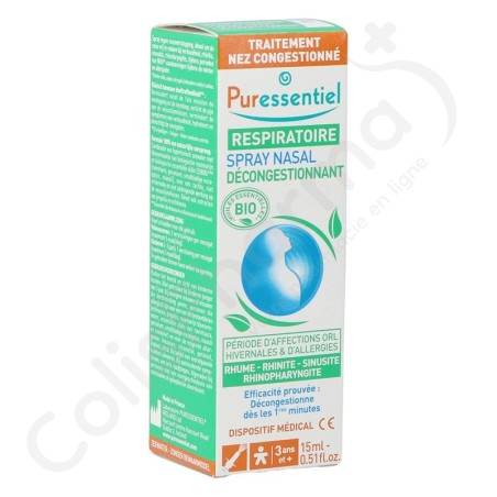 Puressentiel Spray Nasal Décongestionnant - 15 ml