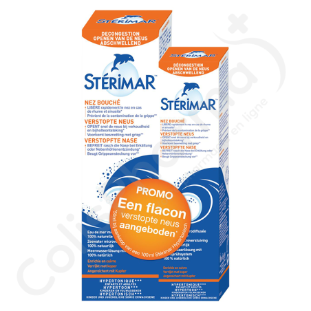 Stérimar Isotonic + Hypertonic Verstopte Neus - Neusspray 100 ml + 50 ml