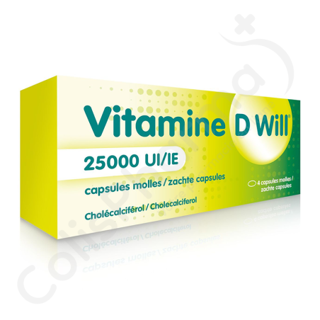 Vitamine D Will 25 000 UI - 4 capsules molles