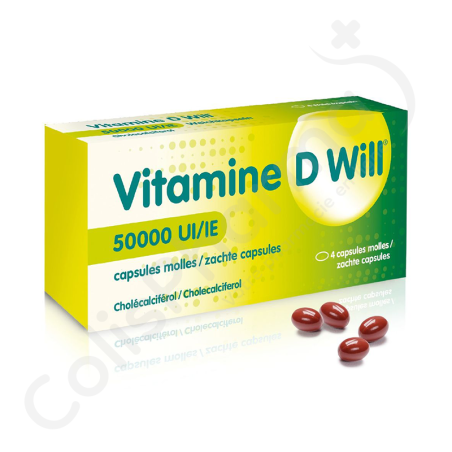 Vitamine D Will 50 000 UI - 4 capsules molles