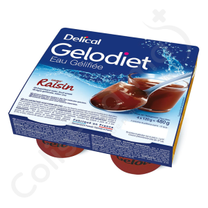 Delical Gelodiet Eau Gélifiée Raisin - 4x120 g