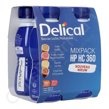 Delical Boisson Lactée HP-HC 360 Mix Pack - 4x200 ml